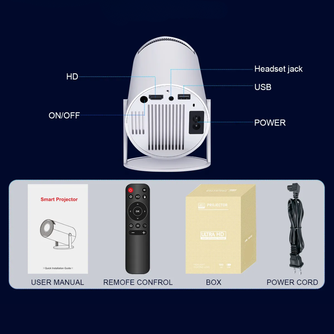 4K Mini Portable Projektor | Kaufen Sie 1, erhalten Sie 1 kostenloses Geschenk